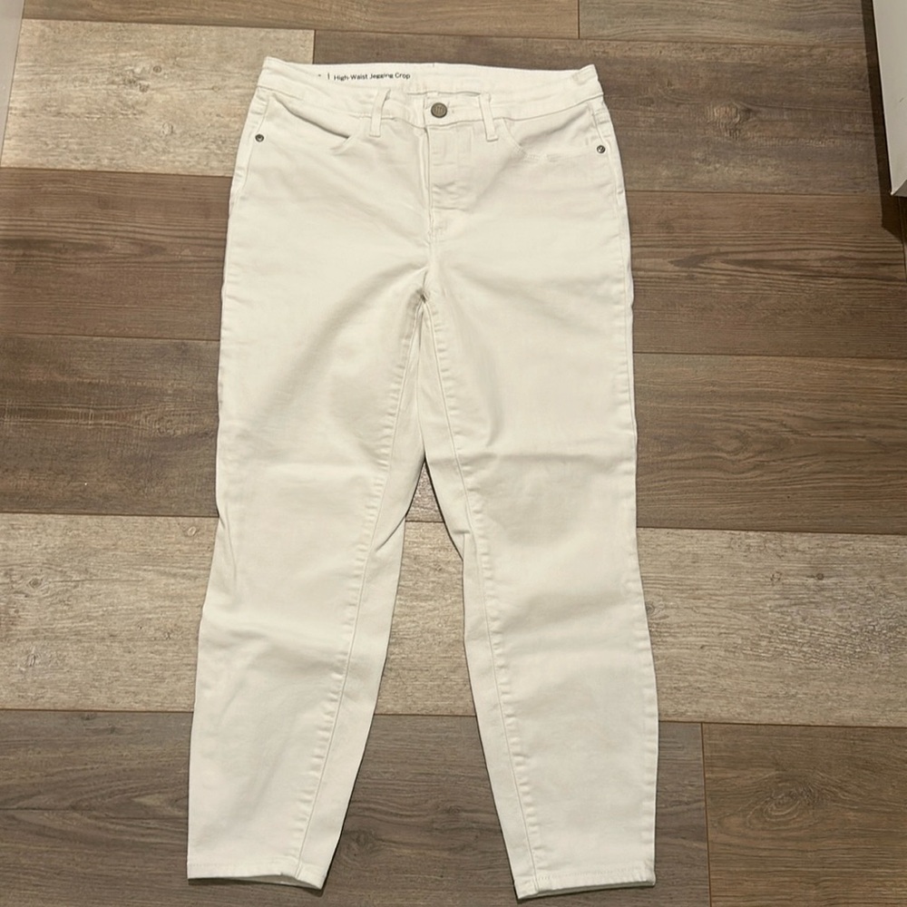 Talbots Flawless High Waist Jegging Crop Jeans White Denim 31 x 25 Size 6